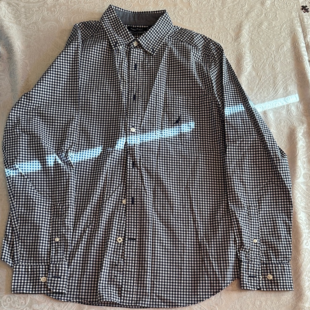 Nautica Black and White Gingham Shirt